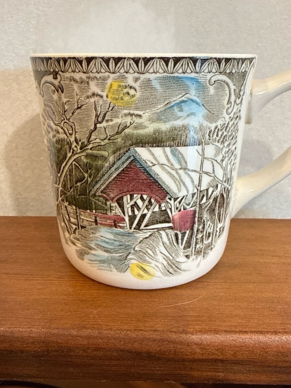 Johnson Brothers “Covered Bridge” coffee mug Made in England